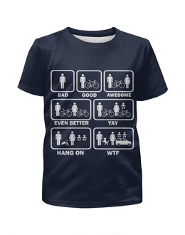 Заказать детскую футболку в Москве. Футболка с полной запечаткой для мальчиков Эволюция от ПРИНТЫ ПЕЧАТЬ  - готовые дизайны и нанесение принтов.