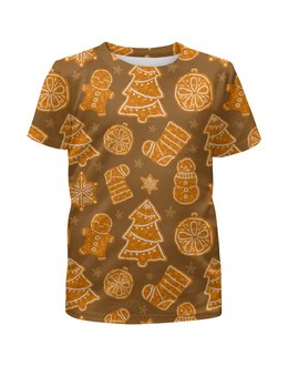 Заказать детскую футболку в Москве. Футболка с полной запечаткой для мальчиков Christmas dessert от vphone - готовые дизайны и нанесение принтов.