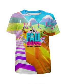 Заказать детскую футболку в Москве. Футболка с полной запечаткой для мальчиков Fall Guys от  PRO_DESIGN - готовые дизайны и нанесение принтов.