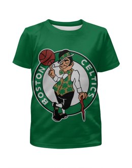 Заказать детскую футболку в Москве. Футболка с полной запечаткой для мальчиков Boston Celtics NBA от Broadway music - готовые дизайны и нанесение принтов.