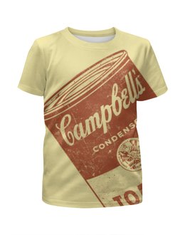 Заказать детскую футболку в Москве. Футболка с полной запечаткой для мальчиков Банка с супом Кэмпбелл от geekbox - готовые дизайны и нанесение принтов.