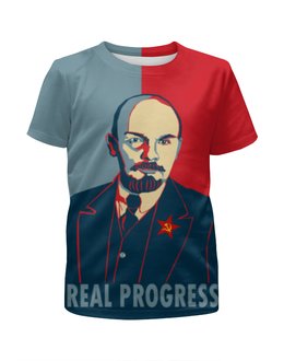 Заказать детскую футболку в Москве. Футболка с полной запечаткой для мальчиков Ленин от aleks_say - готовые дизайны и нанесение принтов.