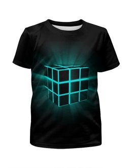 Заказать детскую футболку в Москве. Футболка с полной запечаткой для мальчиков Кубик Рубика от galaxy secret - готовые дизайны и нанесение принтов.