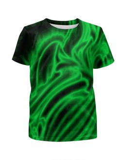 Заказать детскую футболку в Москве. Футболка с полной запечаткой для мальчиков Яркий зеленый от THE_NISE  - готовые дизайны и нанесение принтов.
