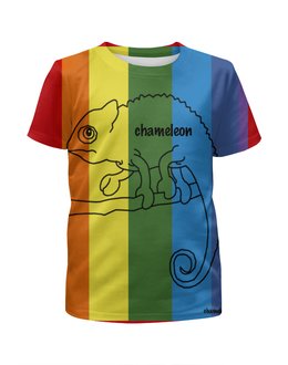 Заказать детскую футболку в Москве. Футболка с полной запечаткой для мальчиков Хамелеон, Сhameleon от siatria - готовые дизайны и нанесение принтов.