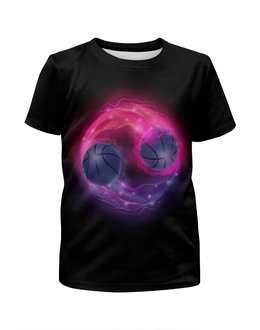 Заказать детскую футболку в Москве. Футболка с полной запечаткой для мальчиков Пламенные мячи от THE_NISE  - готовые дизайны и нанесение принтов.