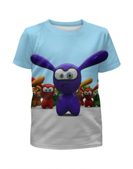 Заказать детскую футболку в Москве. Футболка с полной запечаткой для мальчиков Кролики от Violet - готовые дизайны и нанесение принтов.