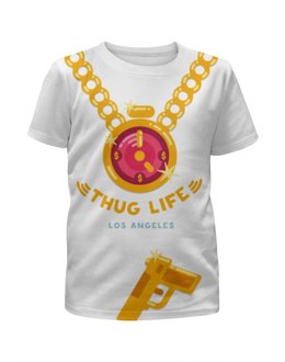 Заказать детскую футболку в Москве. Футболка с полной запечаткой для мальчиков Thug Life (Los Angeles) от Биг Хамустер - готовые дизайны и нанесение принтов.