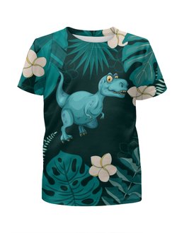 Заказать детскую футболку в Москве. Футболка с полной запечаткой для мальчиков Динозавр от Amerikanka - готовые дизайны и нанесение принтов.