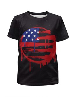 Заказать детскую футболку в Москве. Футболка с полной запечаткой для мальчиков American Flag (Американский флаг) от vphone - готовые дизайны и нанесение принтов.