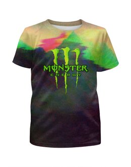 Заказать детскую футболку в Москве. Футболка с полной запечаткой для мальчиков Monster Energy от THE_NISE  - готовые дизайны и нанесение принтов.