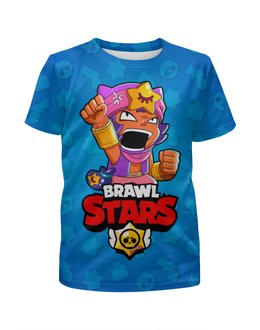 Заказать детскую футболку в Москве. Футболка с полной запечаткой для мальчиков BRAWL STARS SANDY  от geekbox - готовые дизайны и нанесение принтов.
