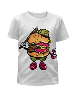 Заказать детскую футболку в Москве. Футболка с полной запечаткой для мальчиков бургер ( гамбургер ) от hideo_kojima - готовые дизайны и нанесение принтов.