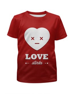 Заказать детскую футболку в Москве. Футболка с полной запечаткой для мальчиков Love stinks от Илья Щеблецов - готовые дизайны и нанесение принтов.