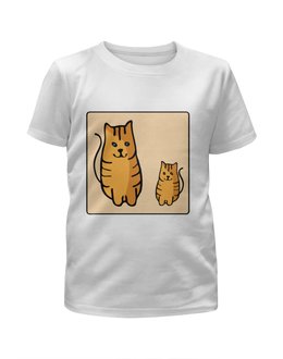 Заказать детскую футболку в Москве. Футболка с полной запечаткой для мальчиков Два котика, смотрящие друг на друга от asnia@ya.ru - готовые дизайны и нанесение принтов.