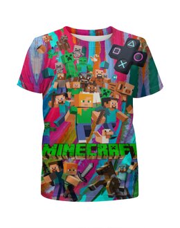 Заказать детскую футболку в Москве. Футболка с полной запечаткой для мальчиков Minecraft (Майнкрафт) от TheAndarz  - готовые дизайны и нанесение принтов.