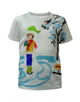 Заказать детскую футболку в Москве. Футболка с полной запечаткой для мальчиков Зимние забавы от mrs-snit@yandex.ru - готовые дизайны и нанесение принтов.