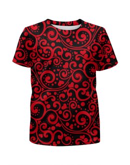 Заказать детскую футболку в Москве. Футболка с полной запечаткой для мальчиков Красный узор от THE_NISE  - готовые дизайны и нанесение принтов.