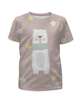 Заказать детскую футболку в Москве. Футболка с полной запечаткой для мальчиков белый медведь от THE_NISE  - готовые дизайны и нанесение принтов.