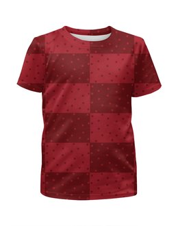 Заказать детскую футболку в Москве. Футболка с полной запечаткой для мальчиков Красный геометрический узор от valezar - готовые дизайны и нанесение принтов.
