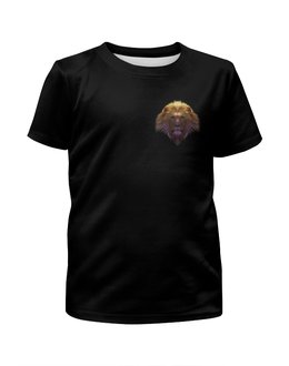 Заказать детскую футболку в Москве. Футболка с полной запечаткой для мальчиков Африканский лев. от lissaart@yandex.ru - готовые дизайны и нанесение принтов.