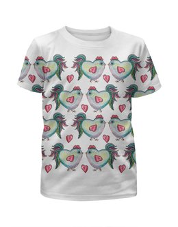 Заказать детскую футболку в Москве. Футболка с полной запечаткой для мальчиков петушки от Julissa_limejuice - готовые дизайны и нанесение принтов.
