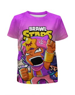 Заказать детскую футболку в Москве. Футболка с полной запечаткой для мальчиков BRAWL STARS SANDY  от geekbox - готовые дизайны и нанесение принтов.