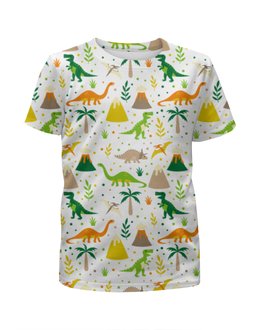 Заказать детскую футболку в Москве. Футболка с полной запечаткой для мальчиков Динозавры от Yaroslava - готовые дизайны и нанесение принтов.