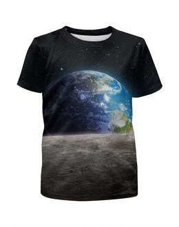 Заказать детскую футболку в Москве. Футболка с полной запечаткой для мальчиков Земля с луны от lordzedd - готовые дизайны и нанесение принтов.
