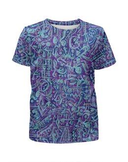 Заказать детскую футболку в Москве. Футболка с полной запечаткой для мальчиков Голубое в фиолетовом от Vadim Koval - готовые дизайны и нанесение принтов.