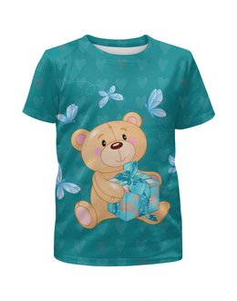 Заказать детскую футболку в Москве. Футболка с полной запечаткой для мальчиков Любимый мишка от vphone - готовые дизайны и нанесение принтов.