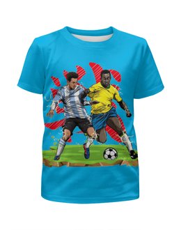 Заказать детскую футболку в Москве. Футболка с полной запечаткой для мальчиков Футболисты  от ПРИНТЫ ПЕЧАТЬ  - готовые дизайны и нанесение принтов.