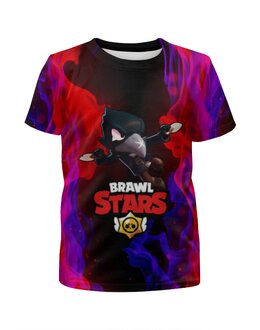 Заказать детскую футболку в Москве. Футболка с полной запечаткой для мальчиков Brawl Stars CROW от vista12761@rambler.ru - готовые дизайны и нанесение принтов.