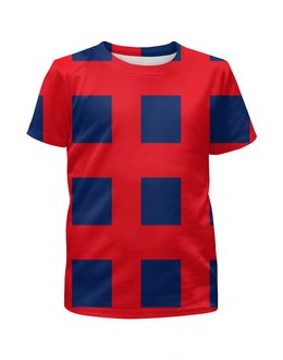 Заказать детскую футболку в Москве. Футболка с полной запечаткой для мальчиков Синие квадраты от THE_NISE  - готовые дизайны и нанесение принтов.