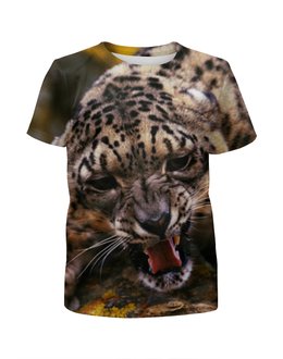 Заказать детскую футболку в Москве. Футболка с полной запечаткой для мальчиков Леопард от Violet - готовые дизайны и нанесение принтов.