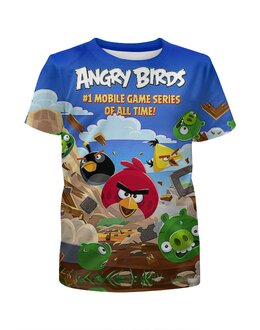 Заказать детскую футболку в Москве. Футболка с полной запечаткой для мальчиков ANGRY BIRDS от robus - готовые дизайны и нанесение принтов.