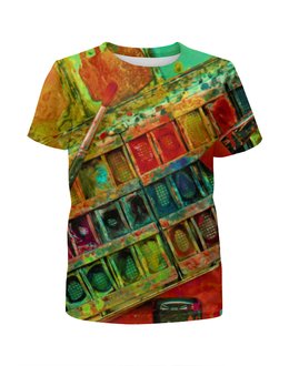 Заказать детскую футболку в Москве. Футболка с полной запечаткой для мальчиков "Акварельные краски" от Максим Кашин - готовые дизайны и нанесение принтов.