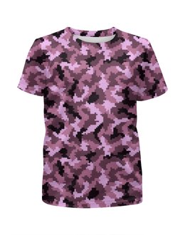 Заказать детскую футболку в Москве. Футболка с полной запечаткой для мальчиков Розовые пиксели от THE_NISE  - готовые дизайны и нанесение принтов.