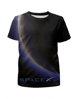 Заказать детскую футболку в Москве. Футболка с полной запечаткой для мальчиков SpaceX. Dragon от The Spaceway  - готовые дизайны и нанесение принтов.