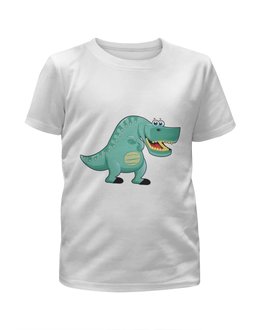Заказать детскую футболку в Москве. Футболка с полной запечаткой для мальчиков Забавный  динозавр от Amerikanka - готовые дизайны и нанесение принтов.