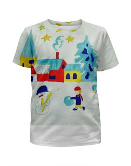 Заказать детскую футболку в Москве. Футболка с полной запечаткой для мальчиков Зимняя сказка от mrs-snit@yandex.ru - готовые дизайны и нанесение принтов.