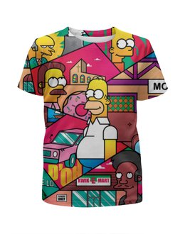 Заказать детскую футболку в Москве. Футболка с полной запечаткой для мальчиков The Simpsons от T-shirt print  - готовые дизайны и нанесение принтов.