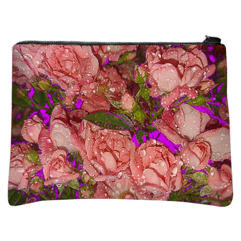 Printio Косметичка с полной запечаткой Розовые розы. printio косметичка с полной запечаткой разноцветный луг
