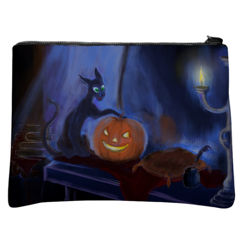 Заказать сумку в Москве. Косметичка с полной запечаткой Halloween Cat от katrinon-line@yandex.ru - готовые дизайны и нанесение принтов.