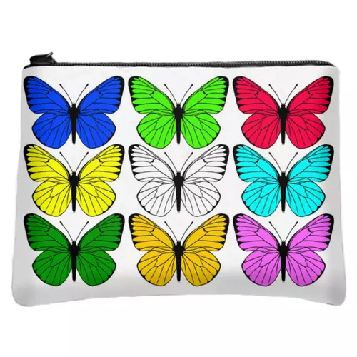 Заказать сумку в Москве. Косметичка с полной запечаткой Цветные бабочки. от Alexey Evsyunin - готовые дизайны и нанесение принтов.
