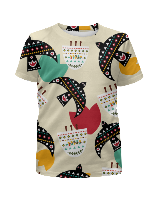 Printio Футболка с полной запечаткой для девочек Птички printio футболка с полной запечаткой для девочек красивые птички