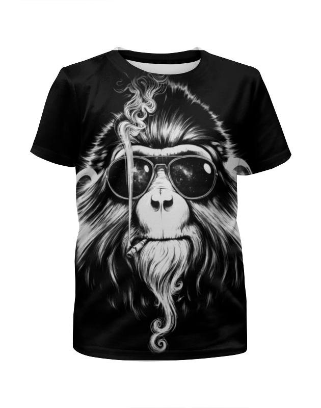 Printio Футболка с полной запечаткой для девочек Курящая обезьяна printio футболка с полной запечаткой для девочек обезьяна