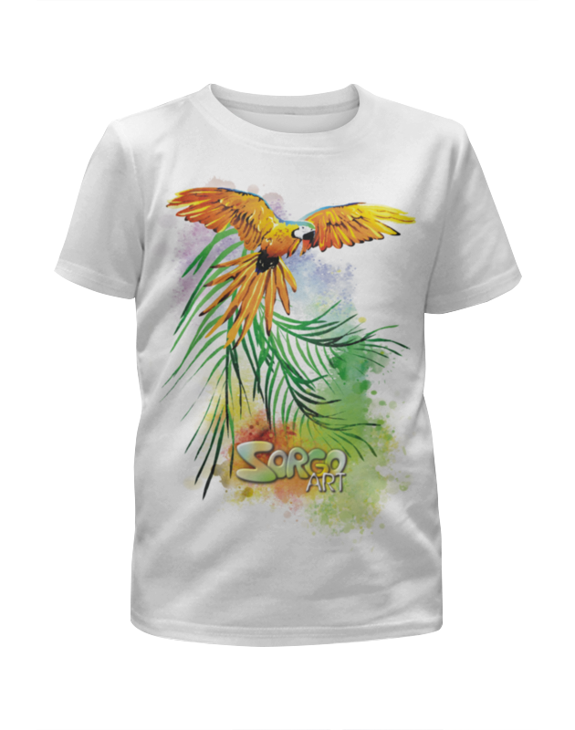 Printio Футболка с полной запечаткой для девочек Тропические птицы. от зорго-арт printio футболка с полной запечаткой для девочек акварельная изморозь