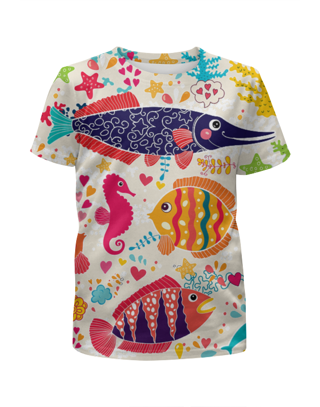 Printio Футболка с полной запечаткой для девочек Обитатели моря 2 printio футболка с полной запечаткой для девочек обитатели моря 2