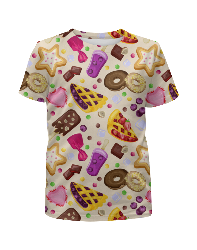 Printio Футболка с полной запечаткой для девочек Сладости printio футболка с полной запечаткой для девочек ягоды